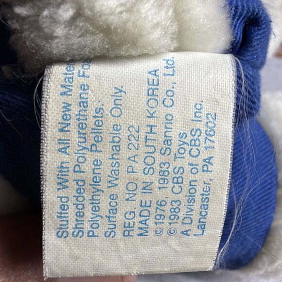 Vintage 1983 Hello Kitty 6" Plush Blue Overalls Child Guidance Sanrio - Rare! - Picture 7 of 7